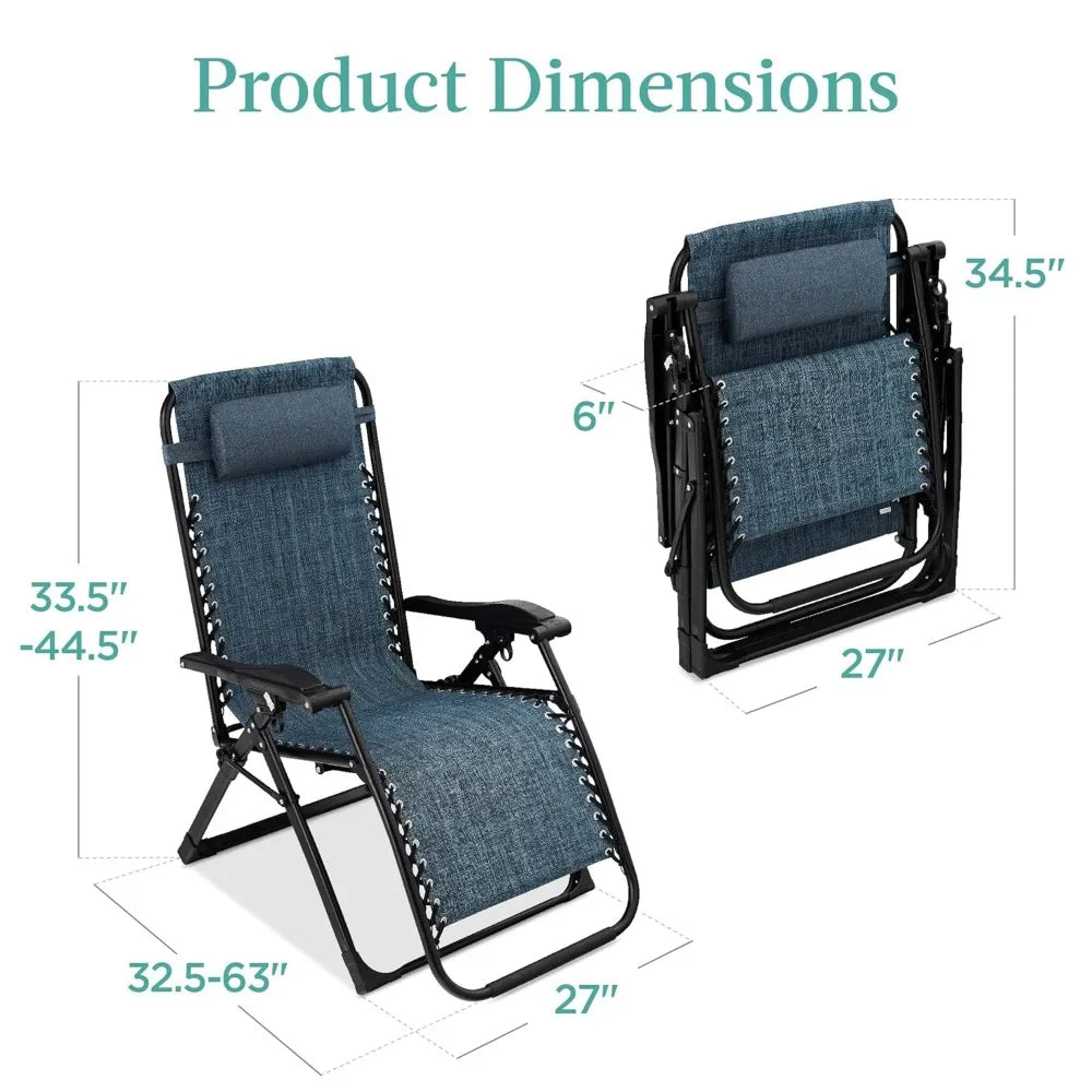 Zero Gravity Recliner Chair With Cup Holder Side Tray Outdoor