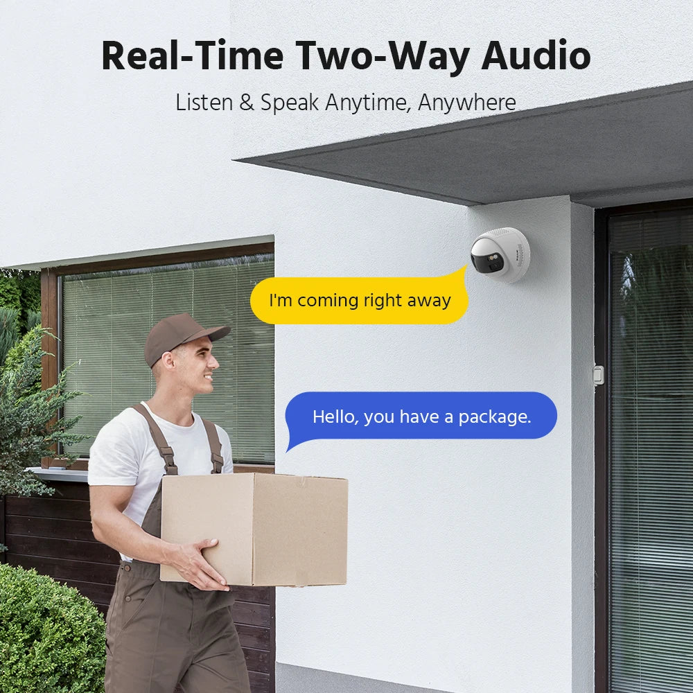 ANNKE 6MP Dual-Lens Security Camera 180° Panorama Turret Camera Color Night Vision Human/Vehicle IP67 ONVIF Security CCTV Camera