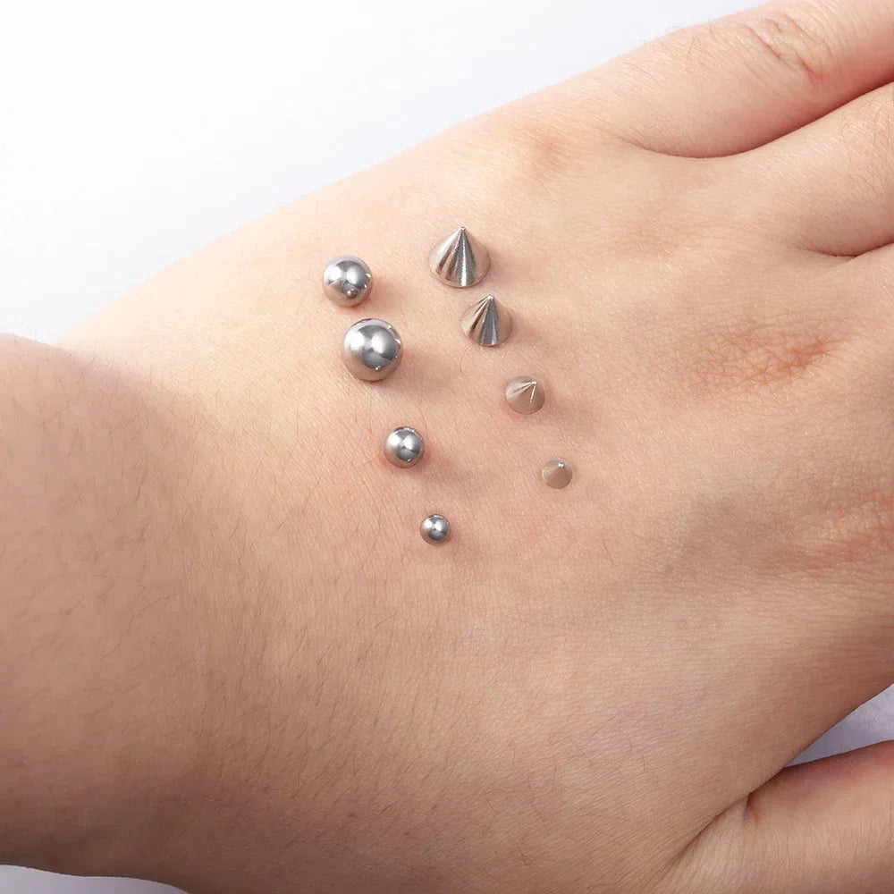 Hongtu Boby Jewelry Fake Belly Eyebrow Lip Piercing Stud Set