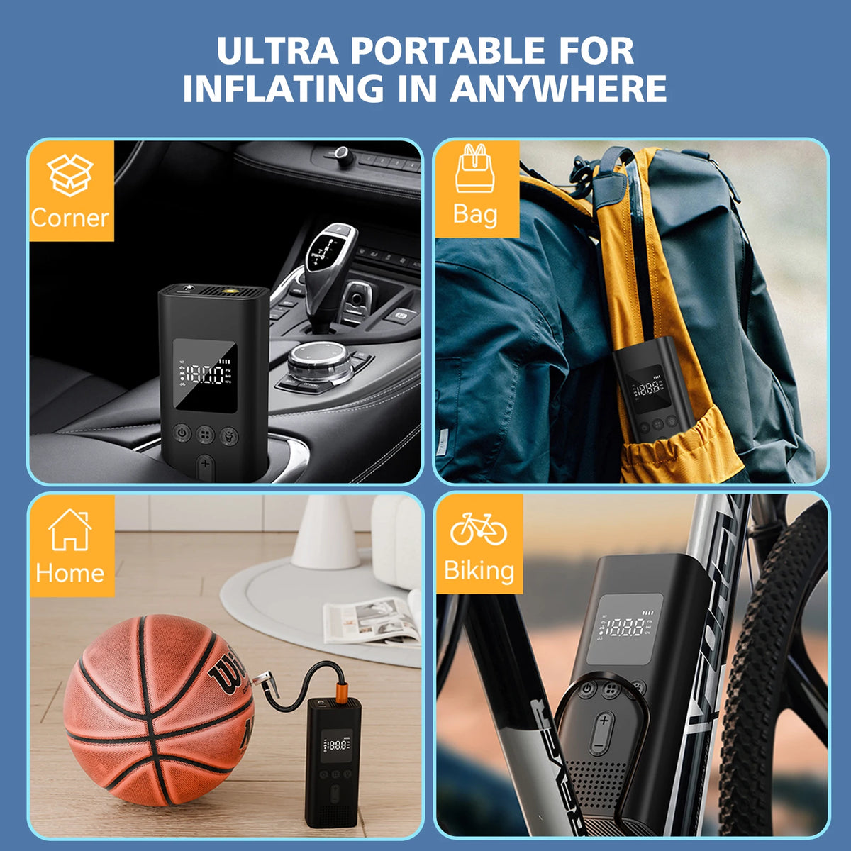 CHPOWKIT Portable Digital Cordless Car Tire Air Pump