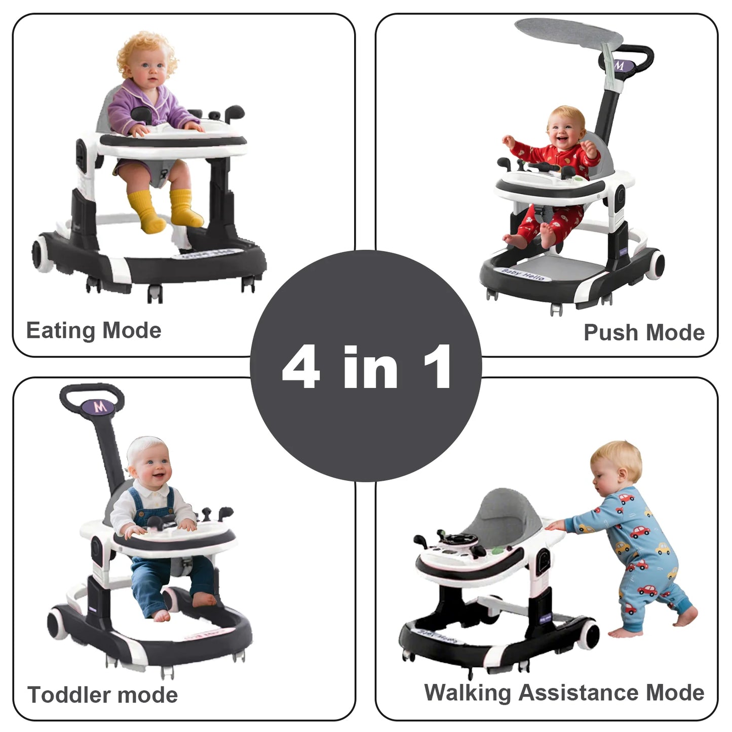 Multifunctional Baby Walker With Sunshade And Anti Rollover Stroller