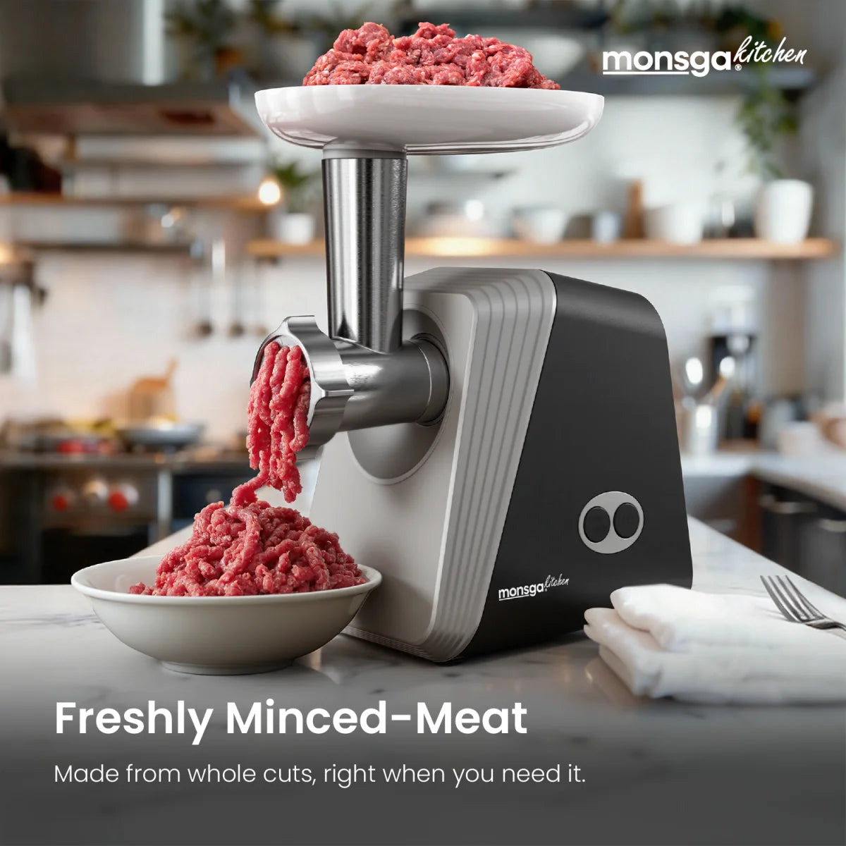Erabros Electric Meat Grinder With Sausage Stuffer And Reverse Function