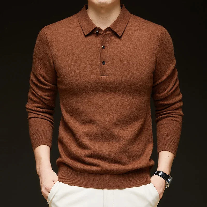 Men's Wool Crewneck Knit Pullover Sweater for Autumn and Winter