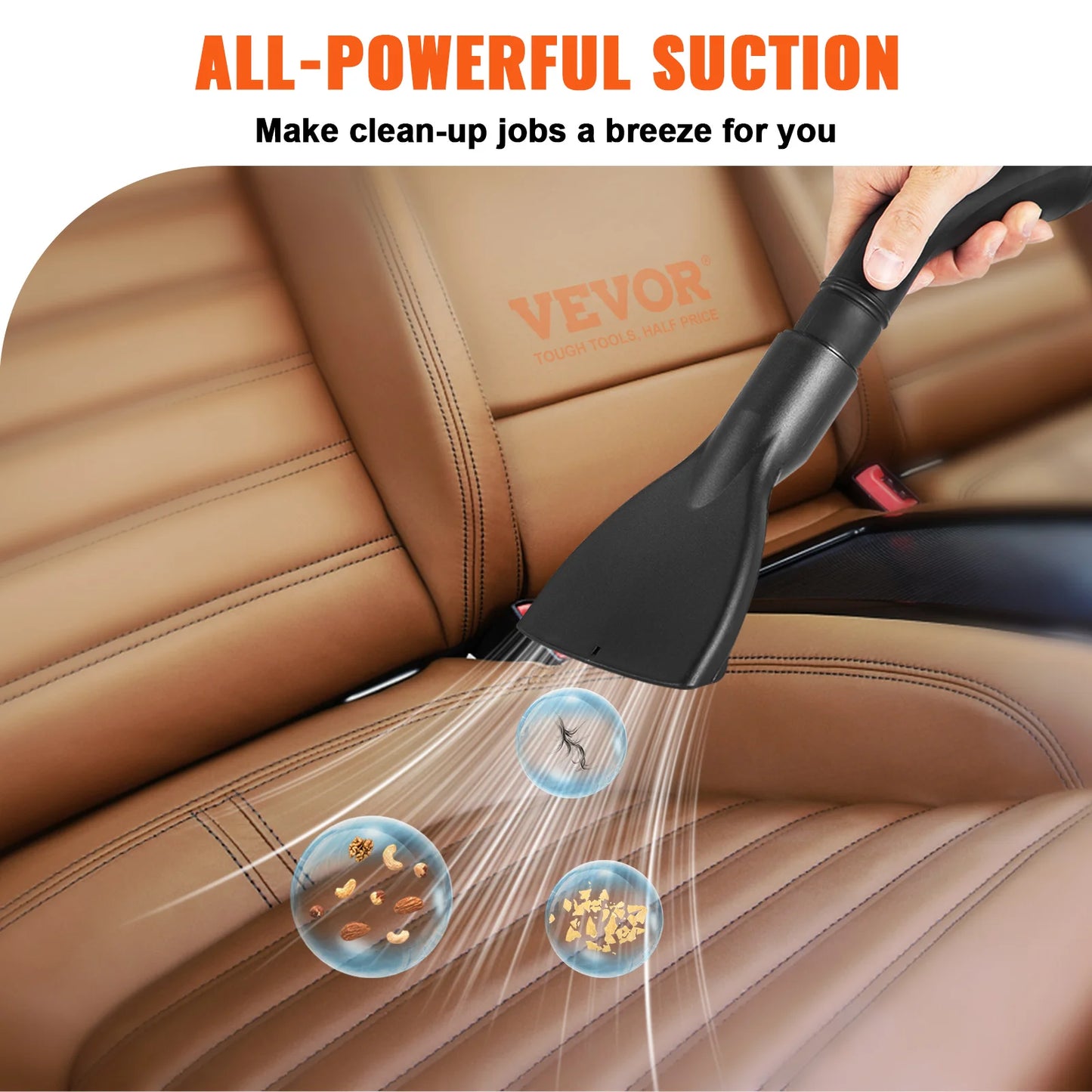 SucceBuy Wet Dry Vacuum 500W HEPA Blowing Function Attachment Storage