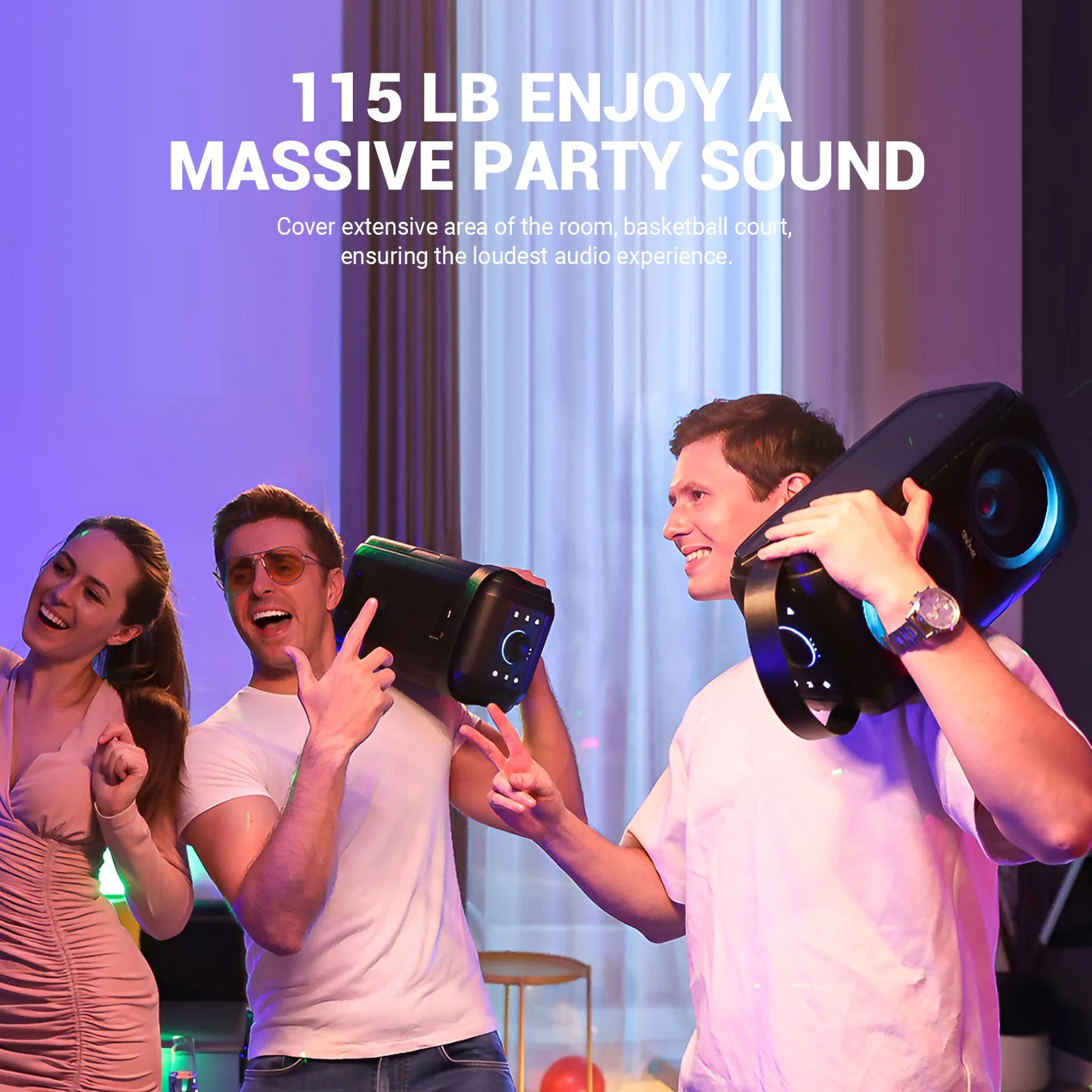 W-KING 80W RMS Party Portable Bluetooth Boombox