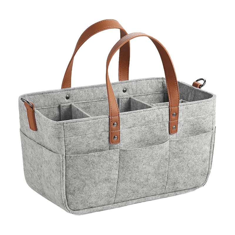 Canvas Baby Diaper Bag Organizer Tote For Change Table And Car Nursery