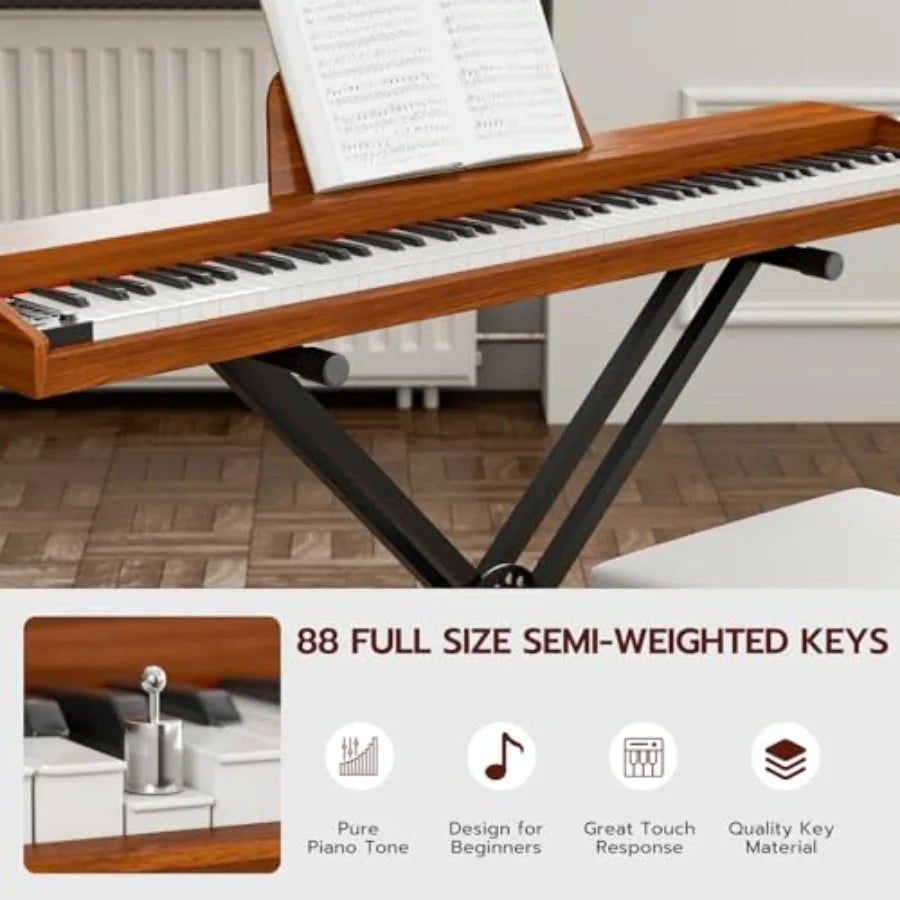 SHXI U723 88 Key Digital Piano Keyboard With Stand Headphone