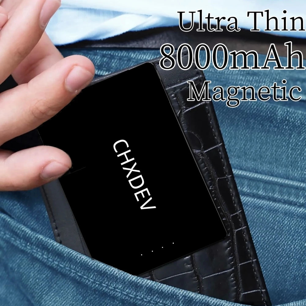CHXDEV 8000mAh Magnetic Power Bank For Card Wallets