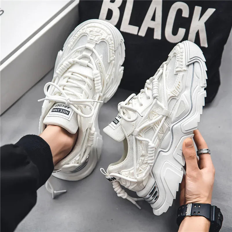 Men's Casual Mesh Sneakers Thick Sole Comfort Leisure Shoes
