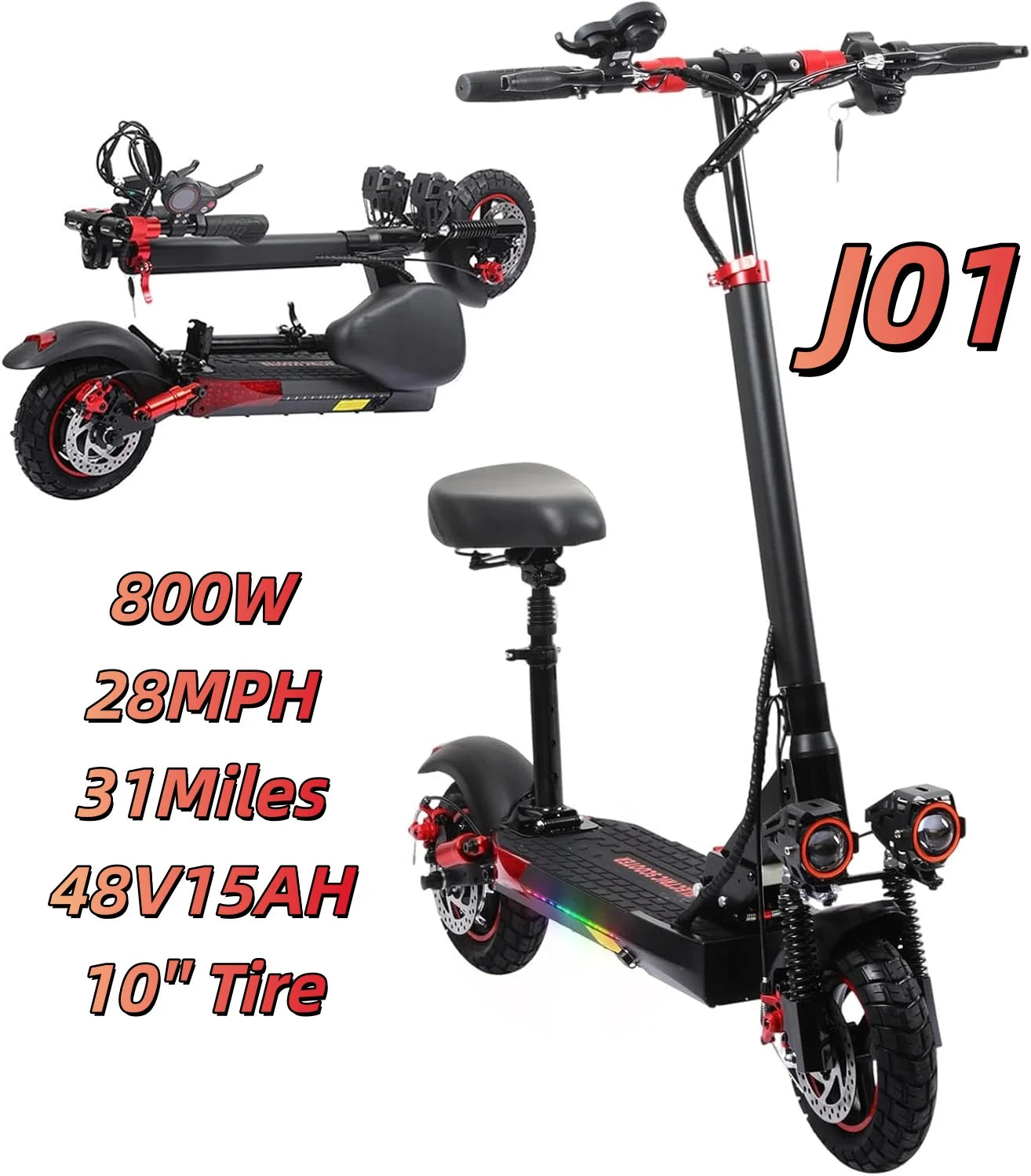 EOEOTWO 1200W Off Road Electric Scooter 48V Long Range 30MPH
