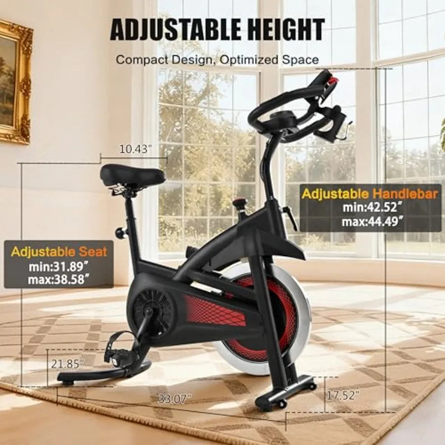 XMSJ Stationary Exercise Bike For Home Gym Indoor Cycling 300lb