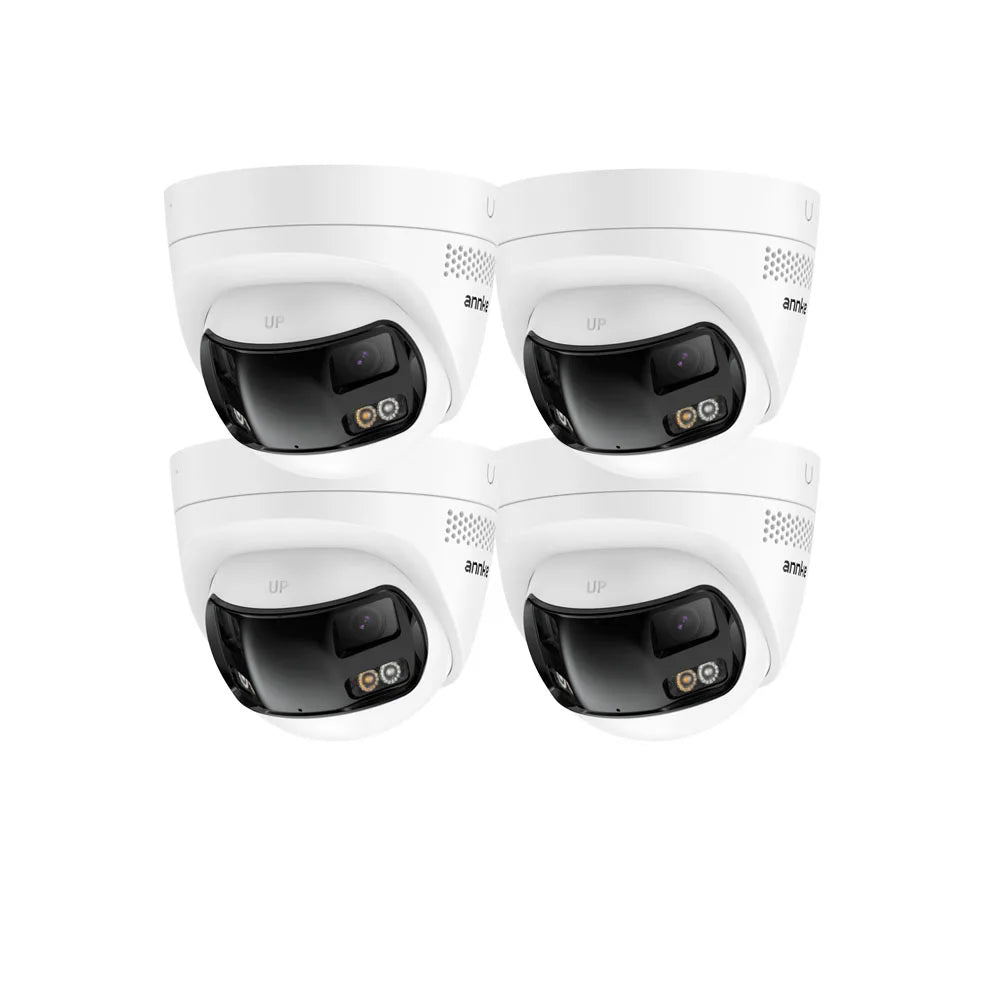 ANNKE 6MP Dual-Lens Security Camera 180° Panorama Turret Camera Color Night Vision Human/Vehicle IP67 ONVIF Security CCTV Camera
