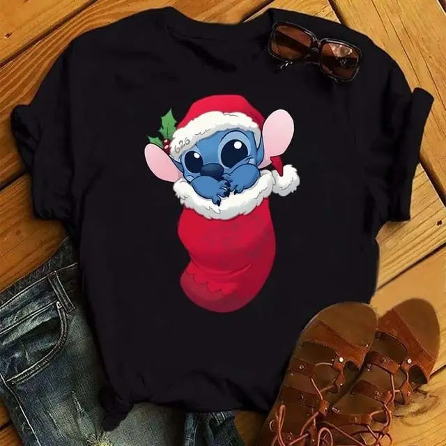 Disney Stitch Short Sleeve Cotton Unisex Parent Child T Shirt