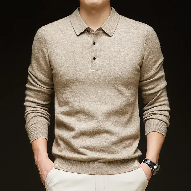 Men's Wool Crewneck Knit Pullover Sweater for Autumn and Winter