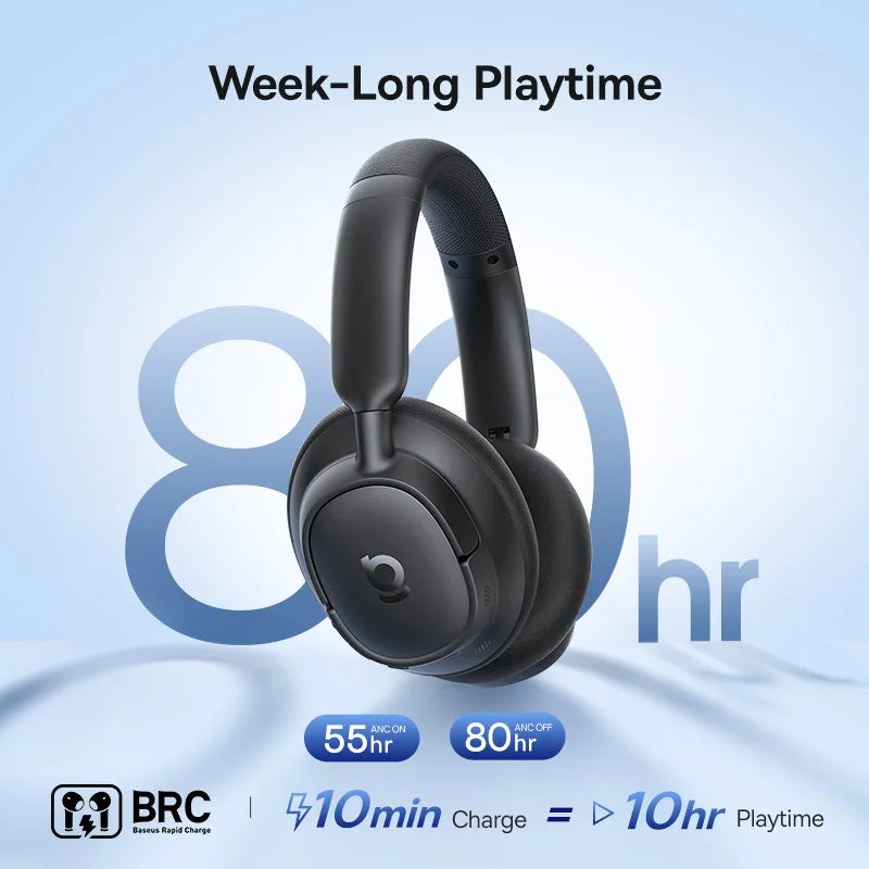Baseus ANC Wireless Headphones With Hi-Res LDAC And Bluetooth 6.0