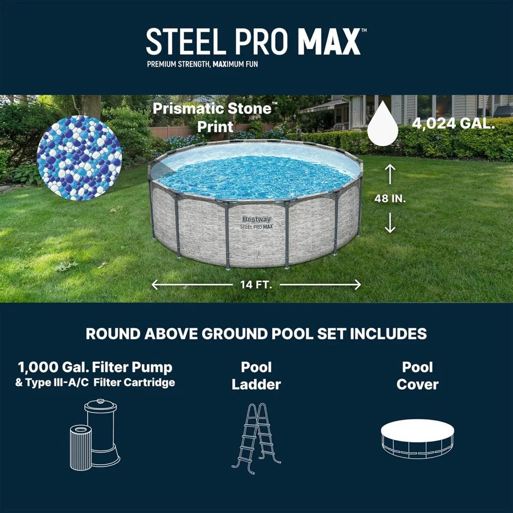 Steel Pro MAX Above Ground Round Pool With Filter Pump