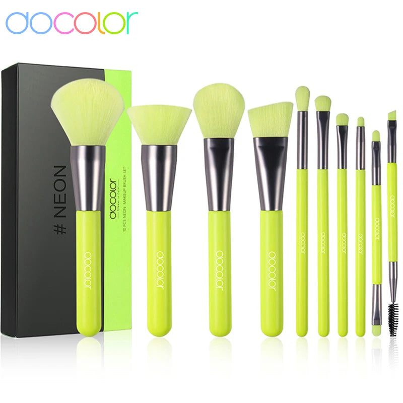 Docolor Professional Makeup Brush Set For Face And Eyes