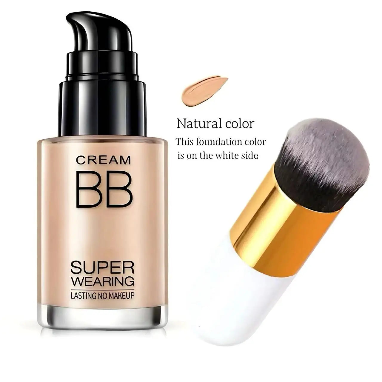 BB Cream Foundation Waterproof With Brush Long Lasting Moisturizing