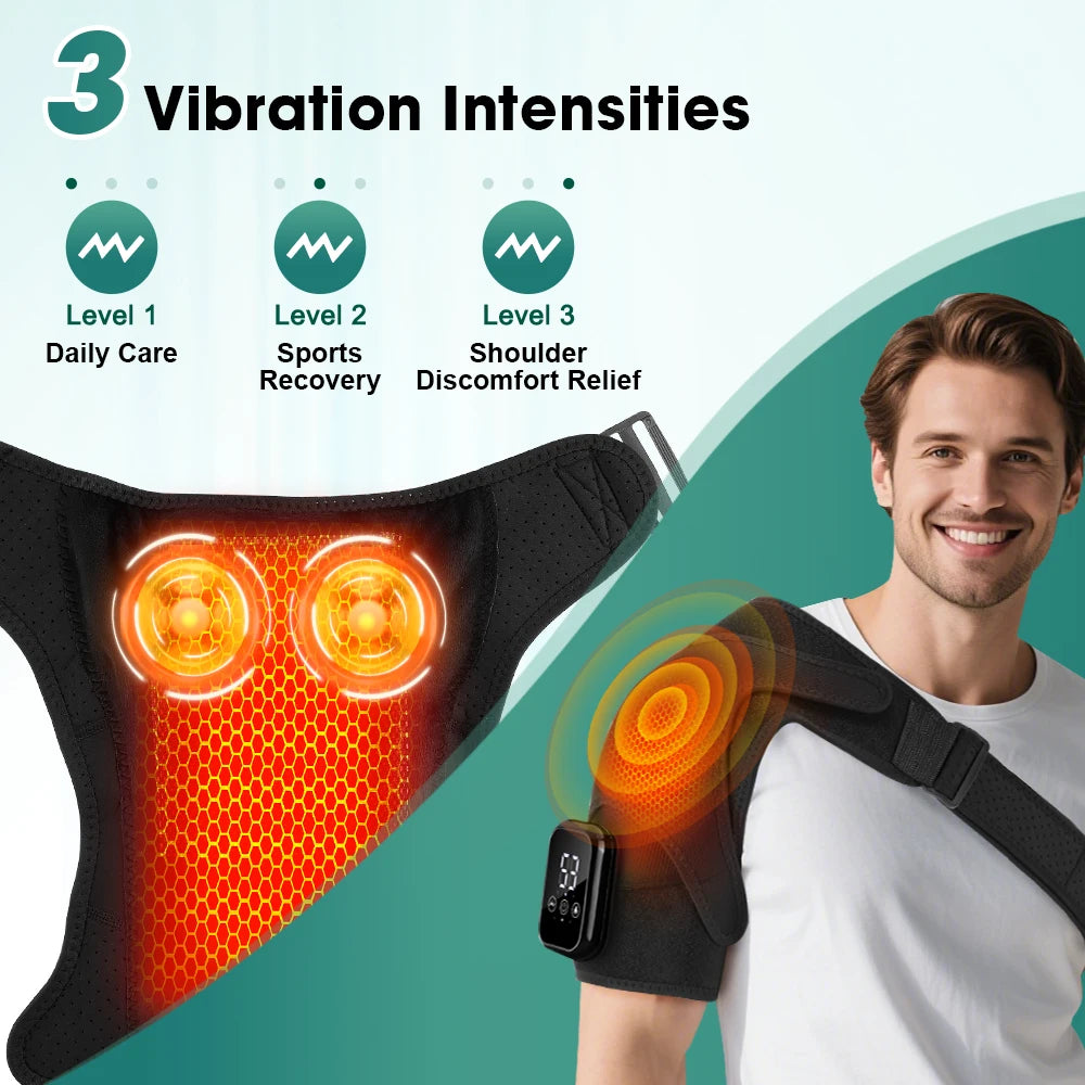 Hailicare Electric Heating Shoulder Brace With Vibration Massage Hot Compress