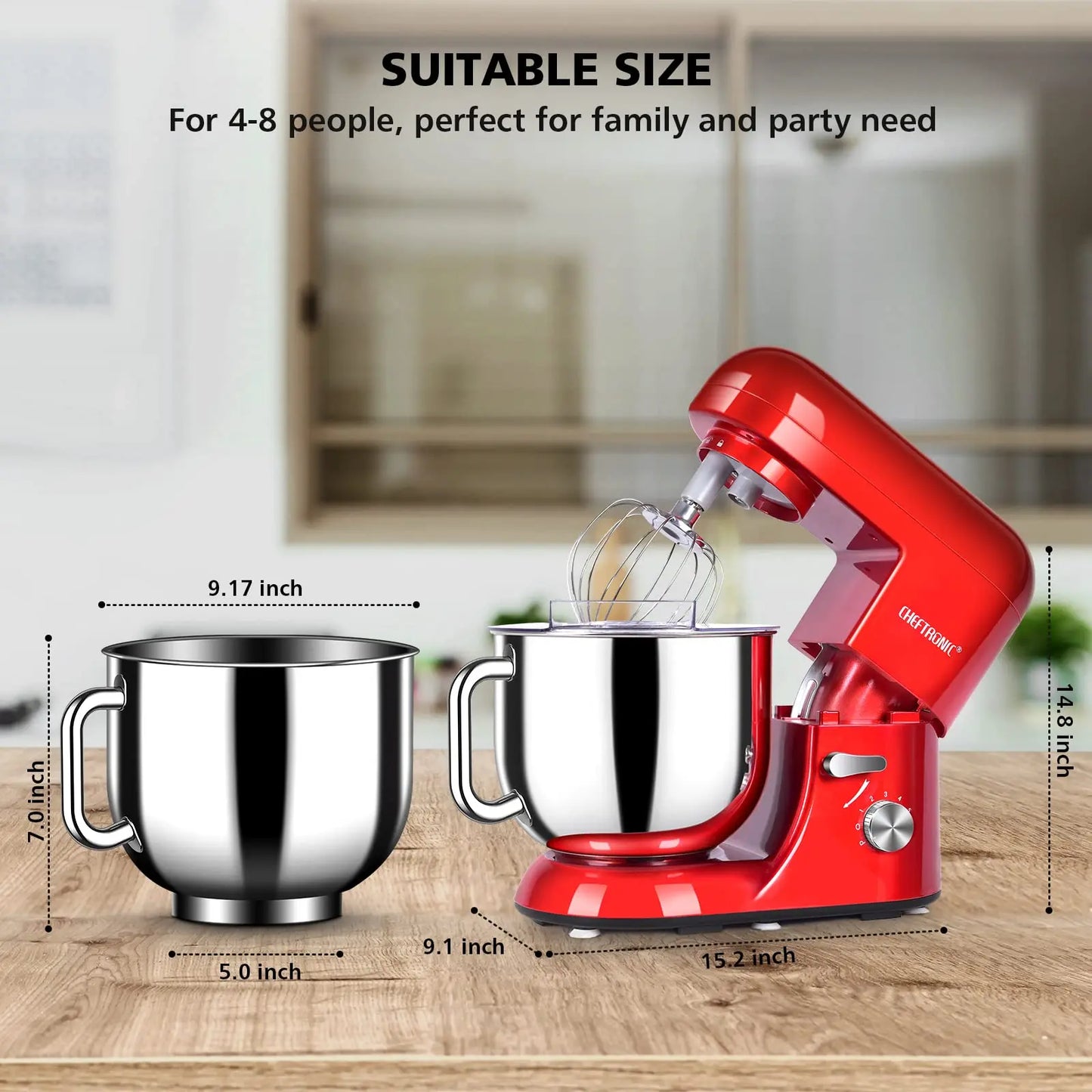Cheftronic Stand Mixer Tilt Head 650W With Frother