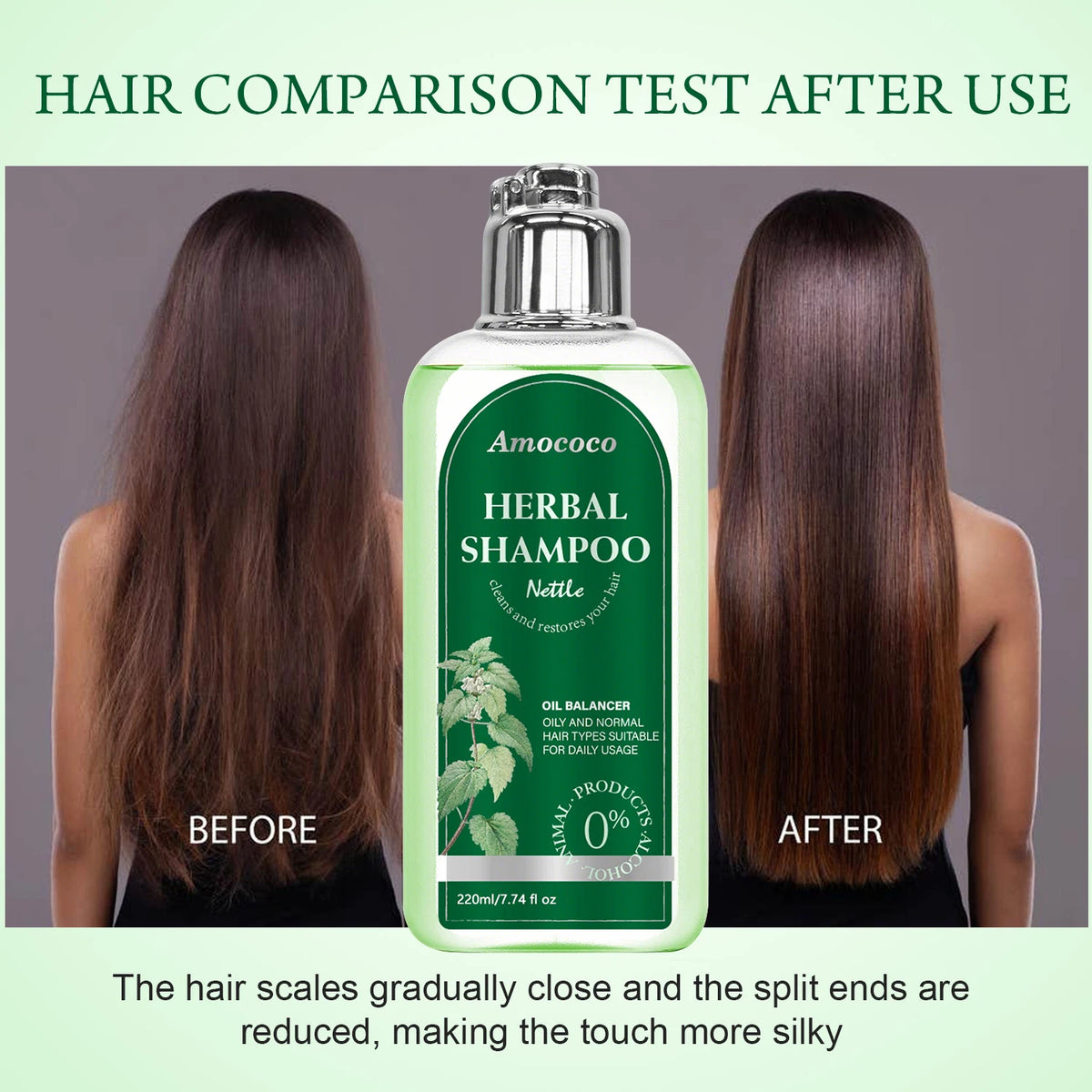 Amococo 3 Piece Nettle Shampoo For Oily Hair Scalp Care