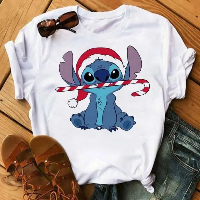 Disney Stitch Short Sleeve Cotton Unisex Parent Child T Shirt
