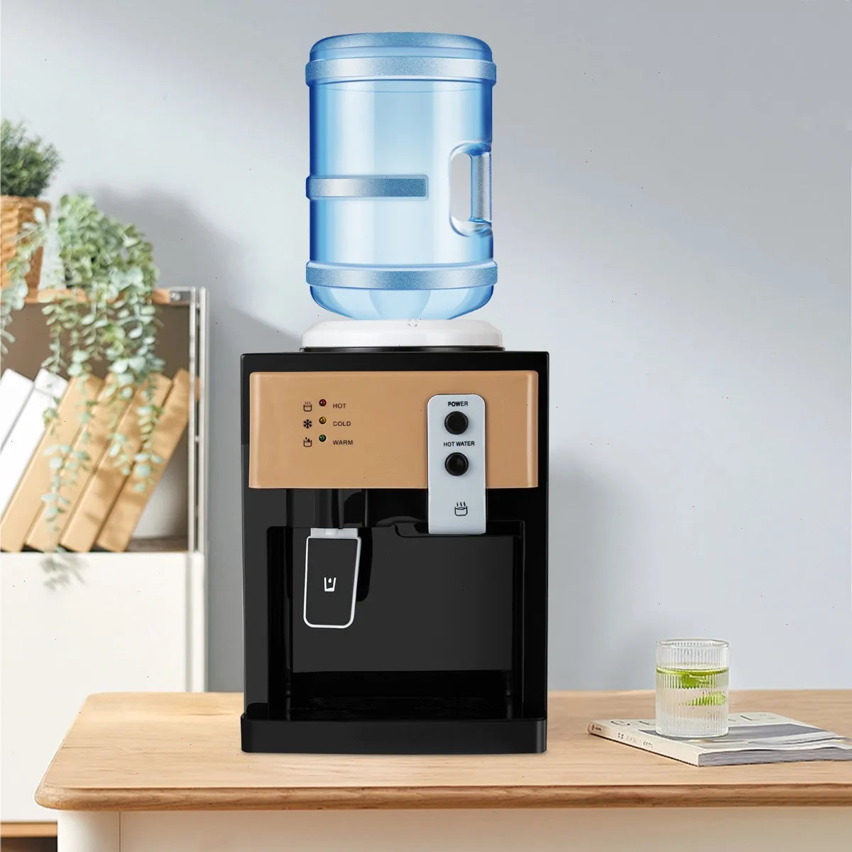 Hot Cold Water Dispenser, Countertop, 3 Temperature, 550W 75W, 304 Stainless Steel, 110V, for Home, Office, Kitchen, Desk, Portable, Energy Efficient, Safe, Water Cooler