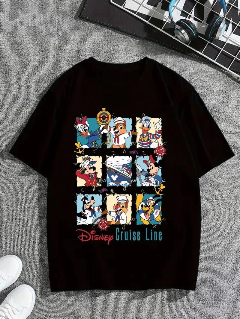 Disney Graphic T Shirt Casual Crew Neck Short Sleeve Family Matching