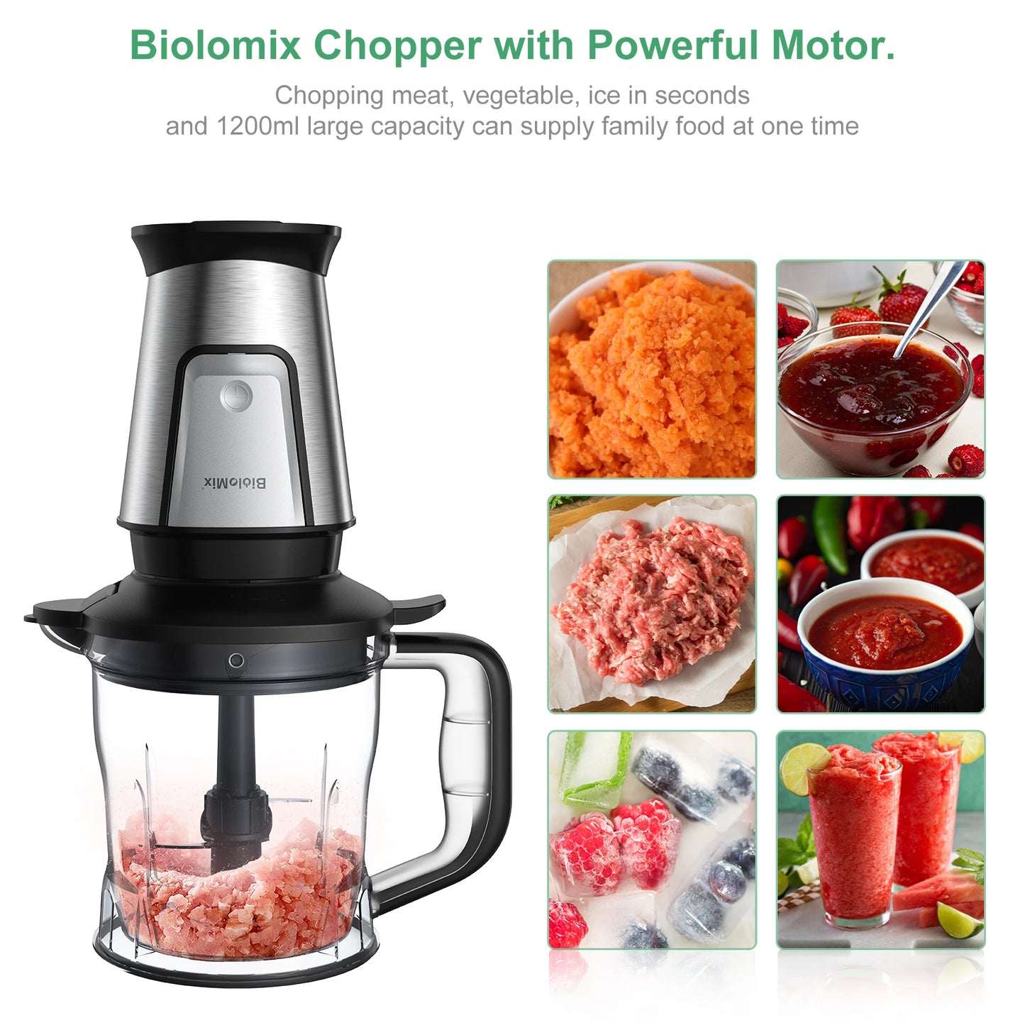 BioloMix 3 In 1 Multifunctional Food Processor Blender 700W