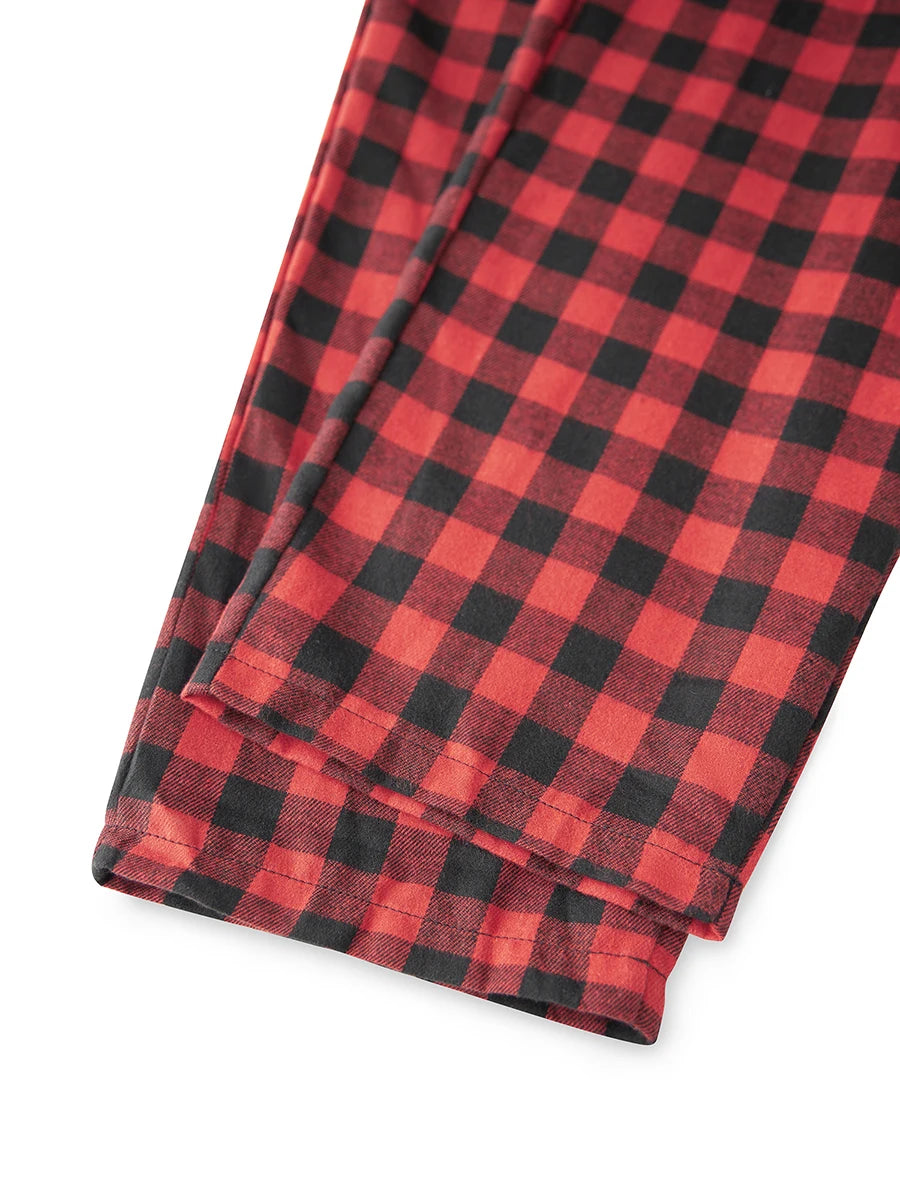 Family Matching Christmas Pajama Set Plaid Print Sleepwear