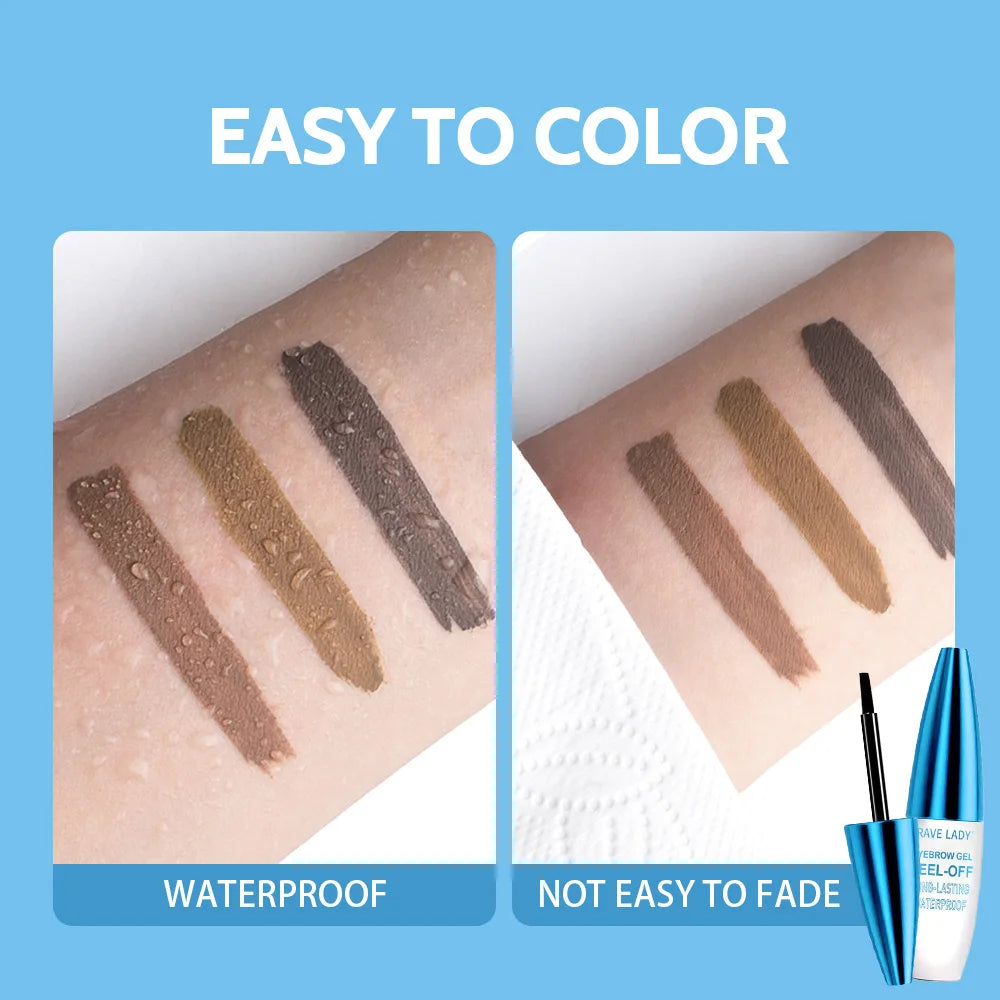 Rave Lady Tear-Off Eyebrow Glue Natural Dye Waterproof Lasting Fasting-Dry One-Step Coloring Tint Liquid Cosmetic Tattoo Eyebrow