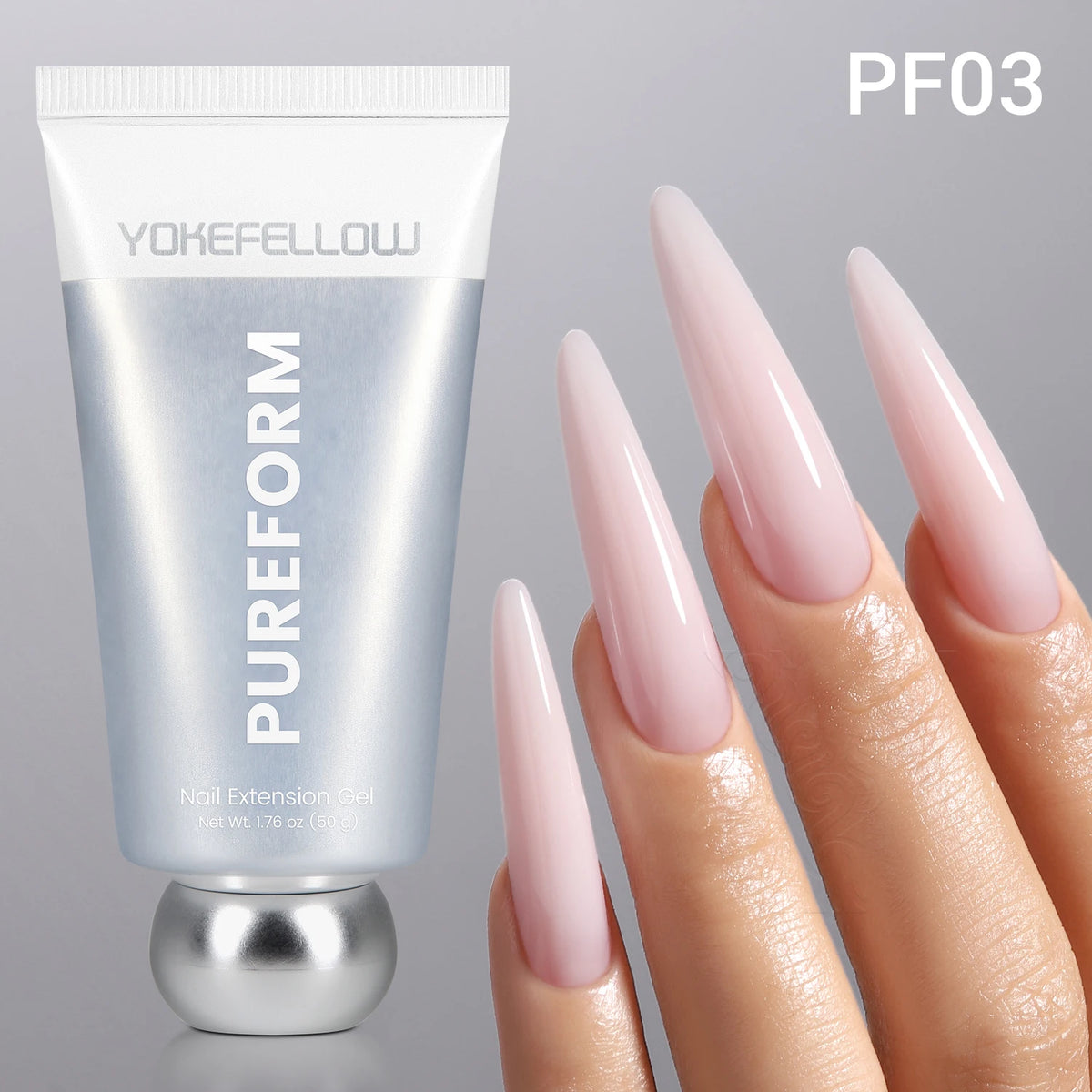 YOKEFELLOW PUREFORM Poly Gel Nai Polish Tpo&Hema Free Pink Red Extension Gel Large Capacity 50g Hard Gel for Starter Nail Art DIY
