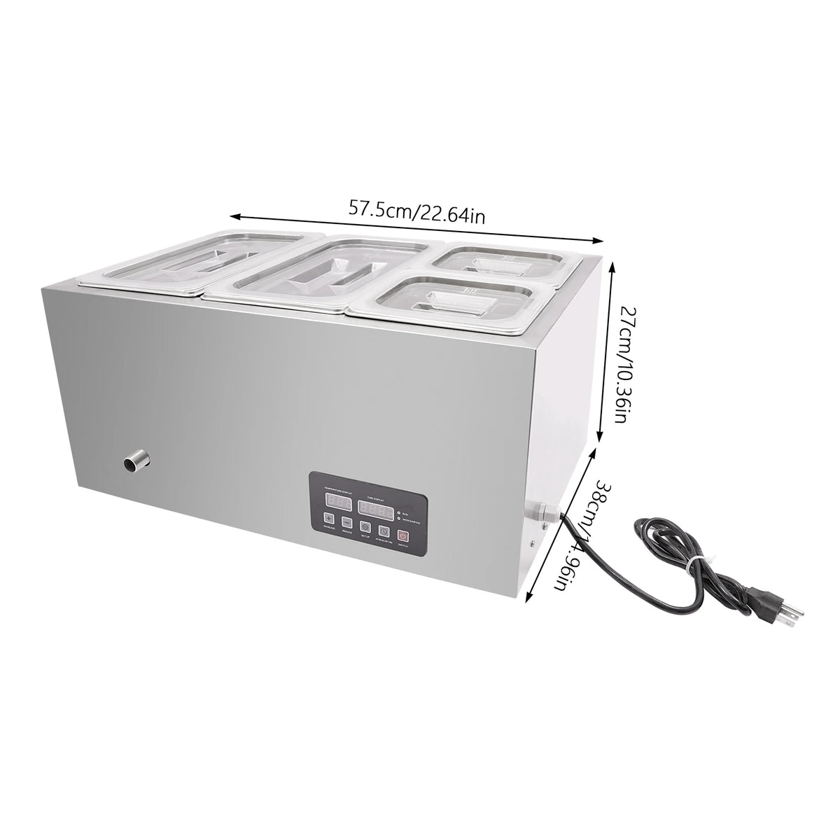 Commercial Electric Stainless Steel Food Warmer with Pans and Lids