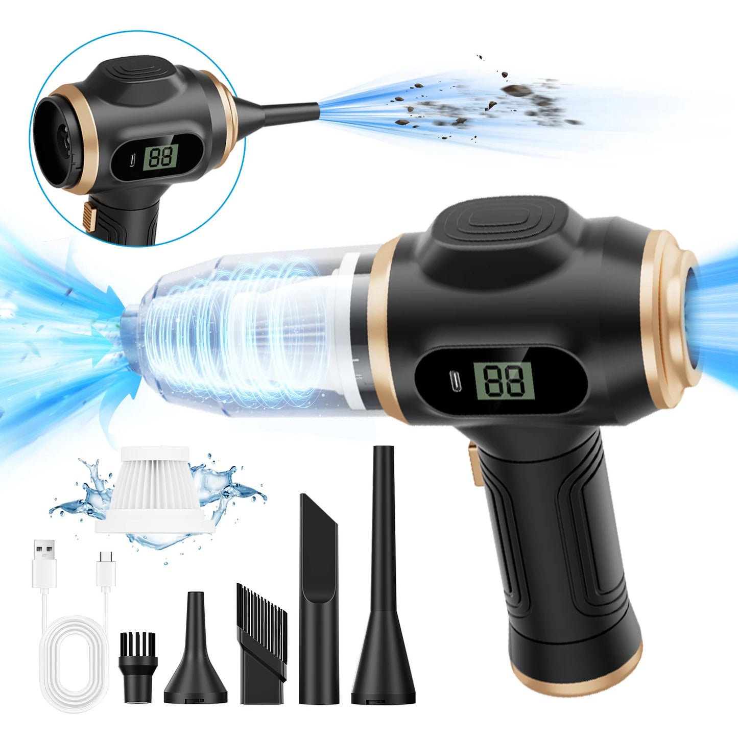 Wireless Car Vacuum Cleaner Portable High Power Office Carpet Sofa