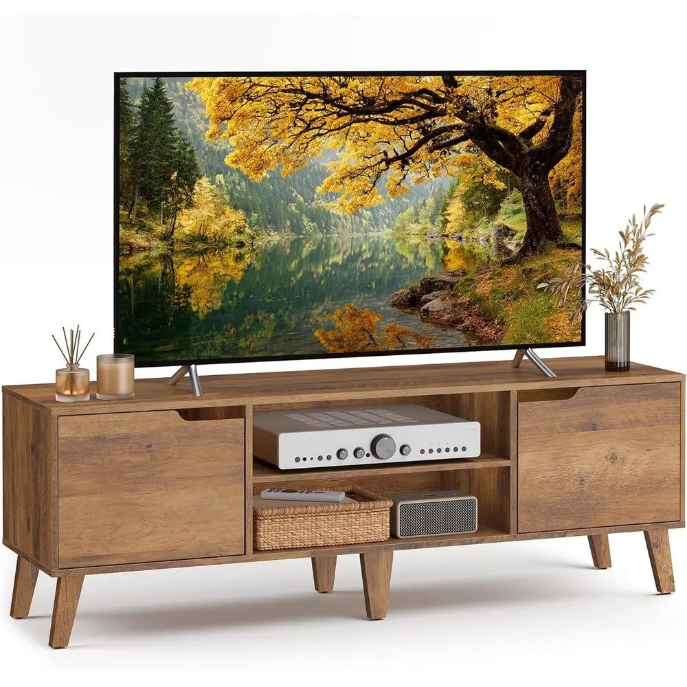 TV Stand or 65-Inch TVs, Entertainment Center with Adjustable Shel, 58-Inch Long Media ole Table, Transitional Style, or Living