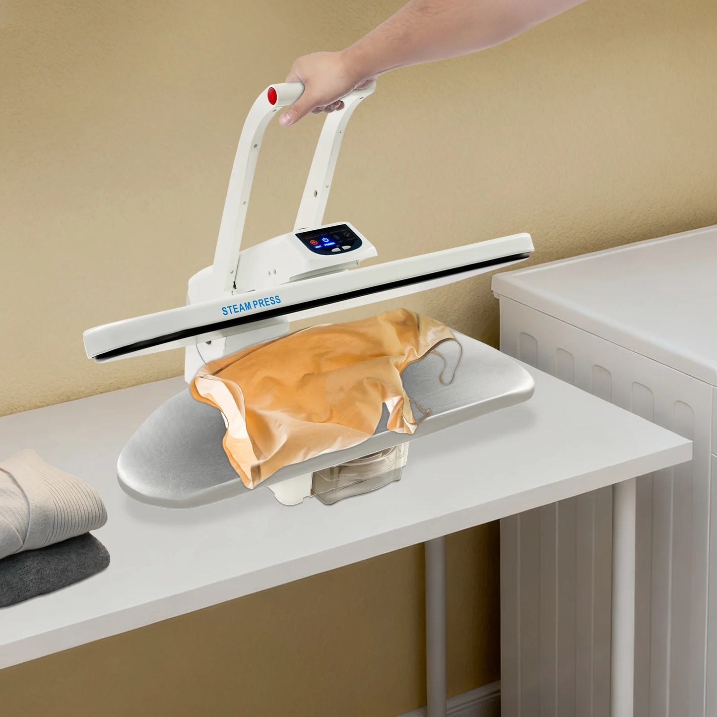 Bymaocar 1600W Intelligent Steam Press With Touchscreen And Fabric Settings