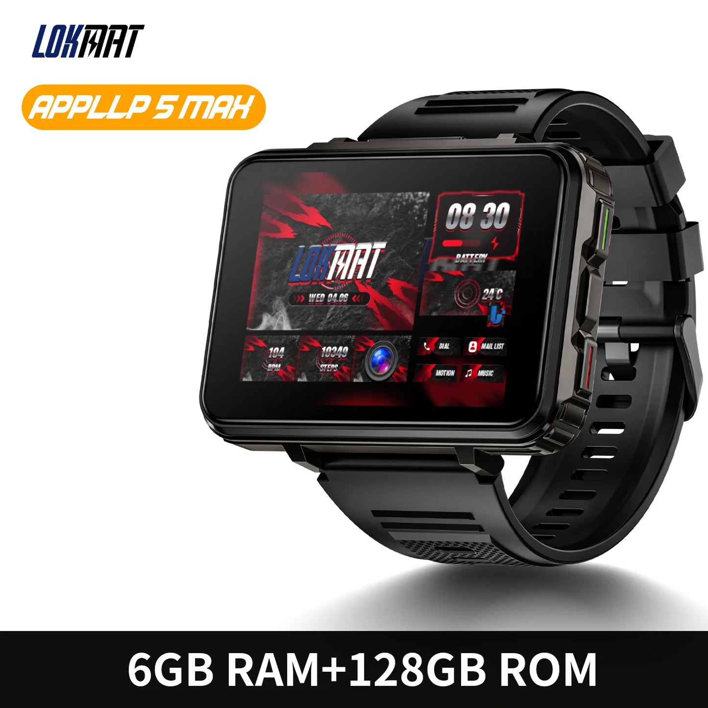 LOKMAT Android Smartwatch Phone 4G Calls Square Big Screen