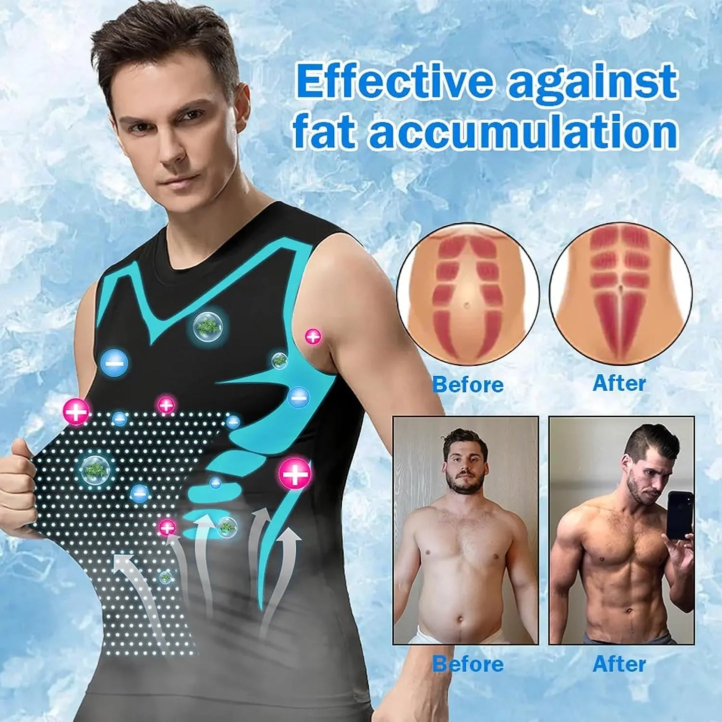 Ionic Shaping Vest for Men Shapewear Compression Tank Top