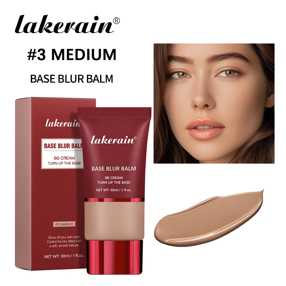 Lakerain Matte Foundation Base Cream Long-lasting Soft Focus Matte Natural Fit Coverage Concealer Waterproof Face Base Makeup
