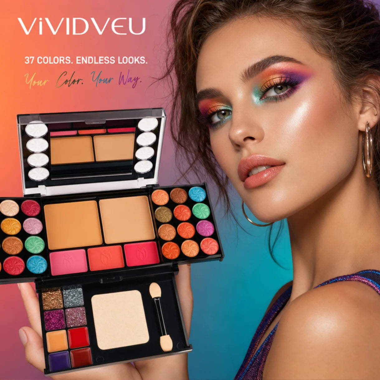 Multifunctional Makeup Set With Mirror For Beginners