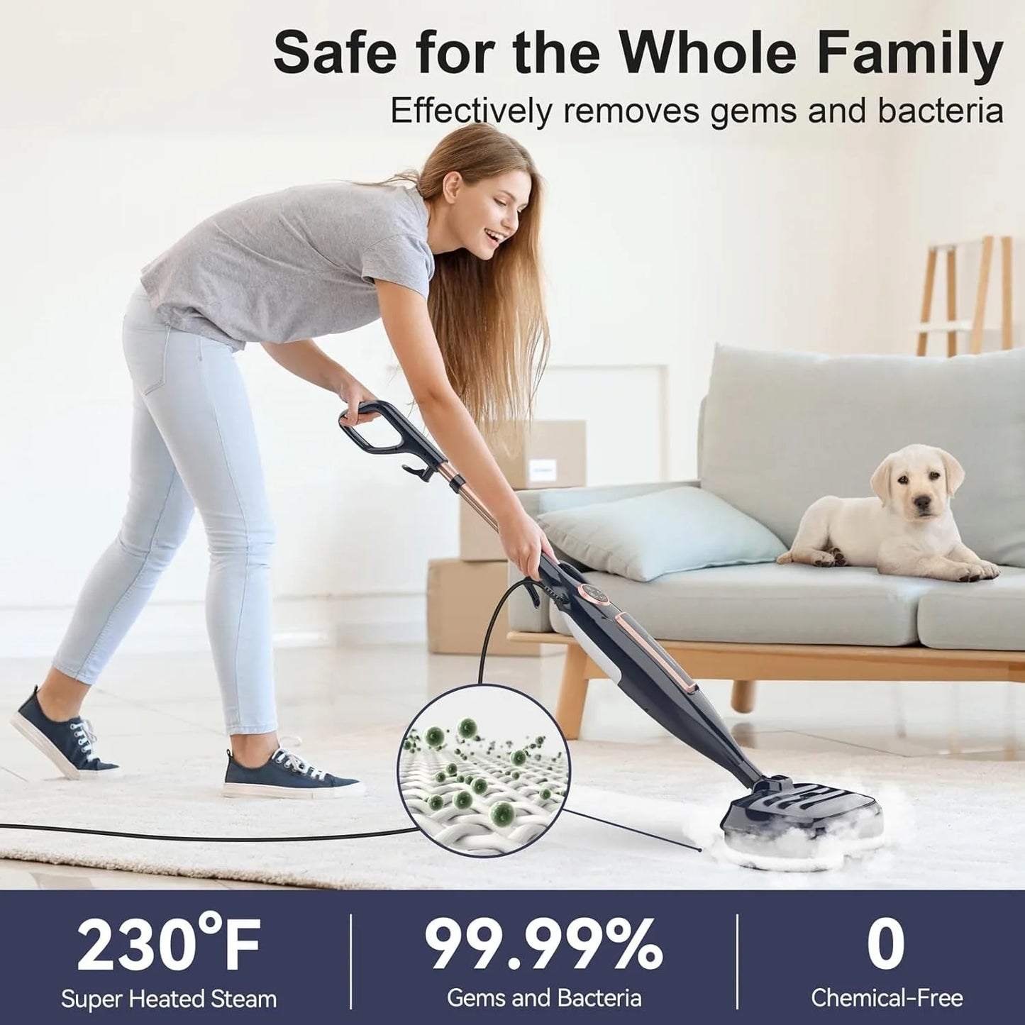 INSE VM6 Steam Mop Cleaner 10in1 Hardwood Floor Steamer