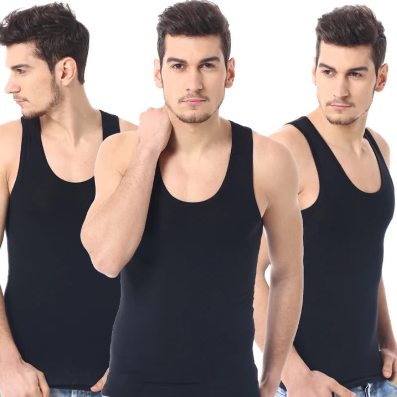 Four Seasons Men's Cotton Sleeveless T Shirt Casual Sports Vest