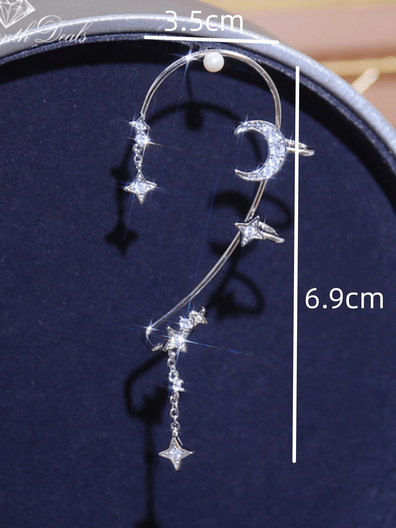 Silver Plated Metal Leaf Butterfly Clip Earrings For Women Zircon Ear Cuff