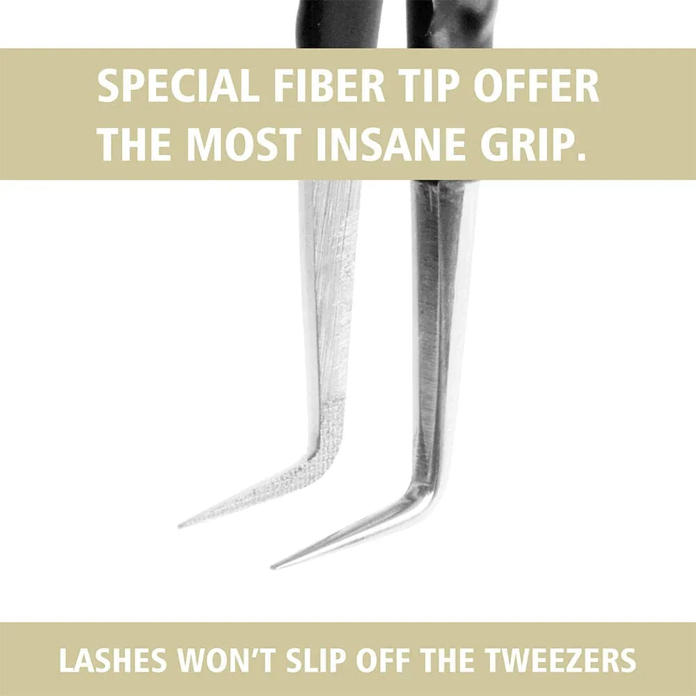 VEYES INCH Noir No 1 Fiber Lash Tweezers 90 Degree