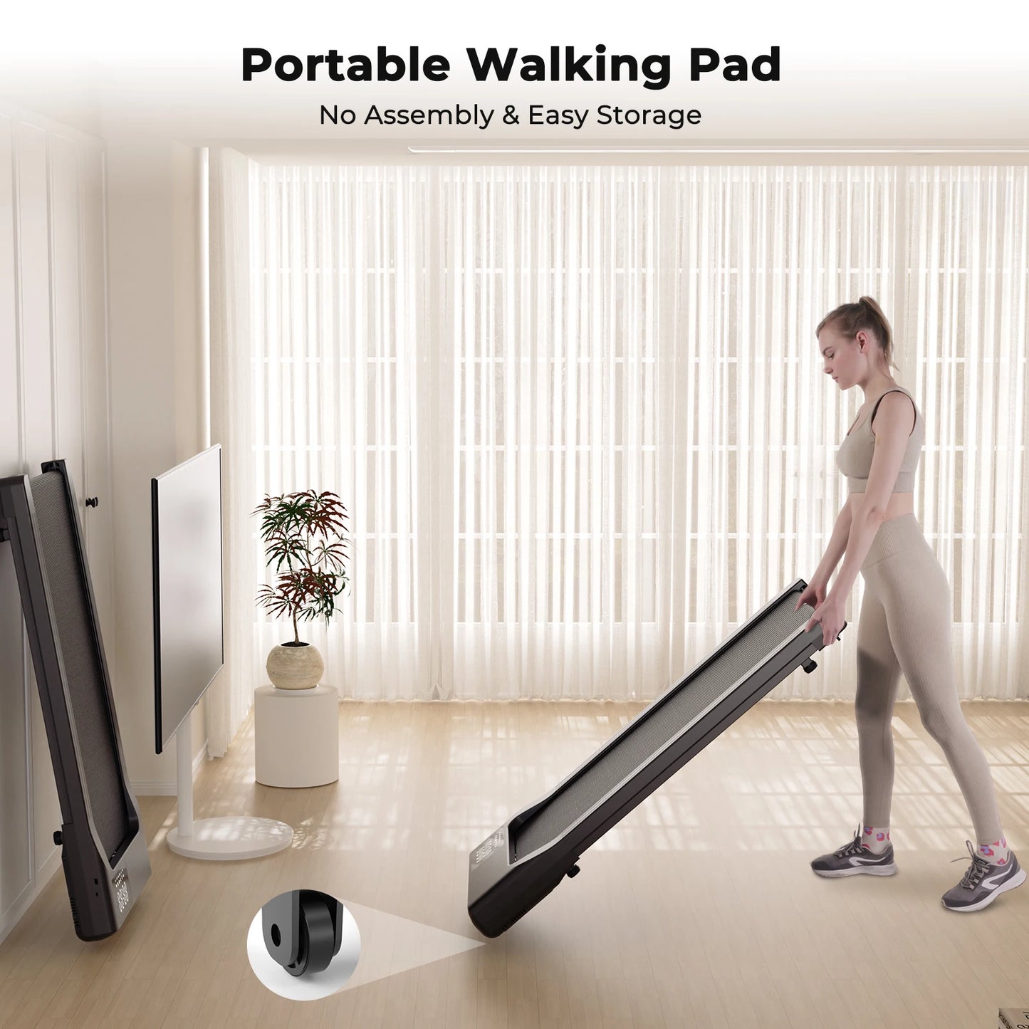 NONE 2in1 Treadmill for Home and Office with Remote LCD