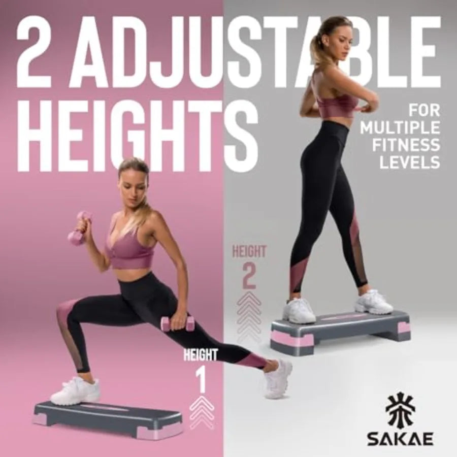 YAO HUI HUANG Adjustable Height Aerobic Stepper Kit With Weights