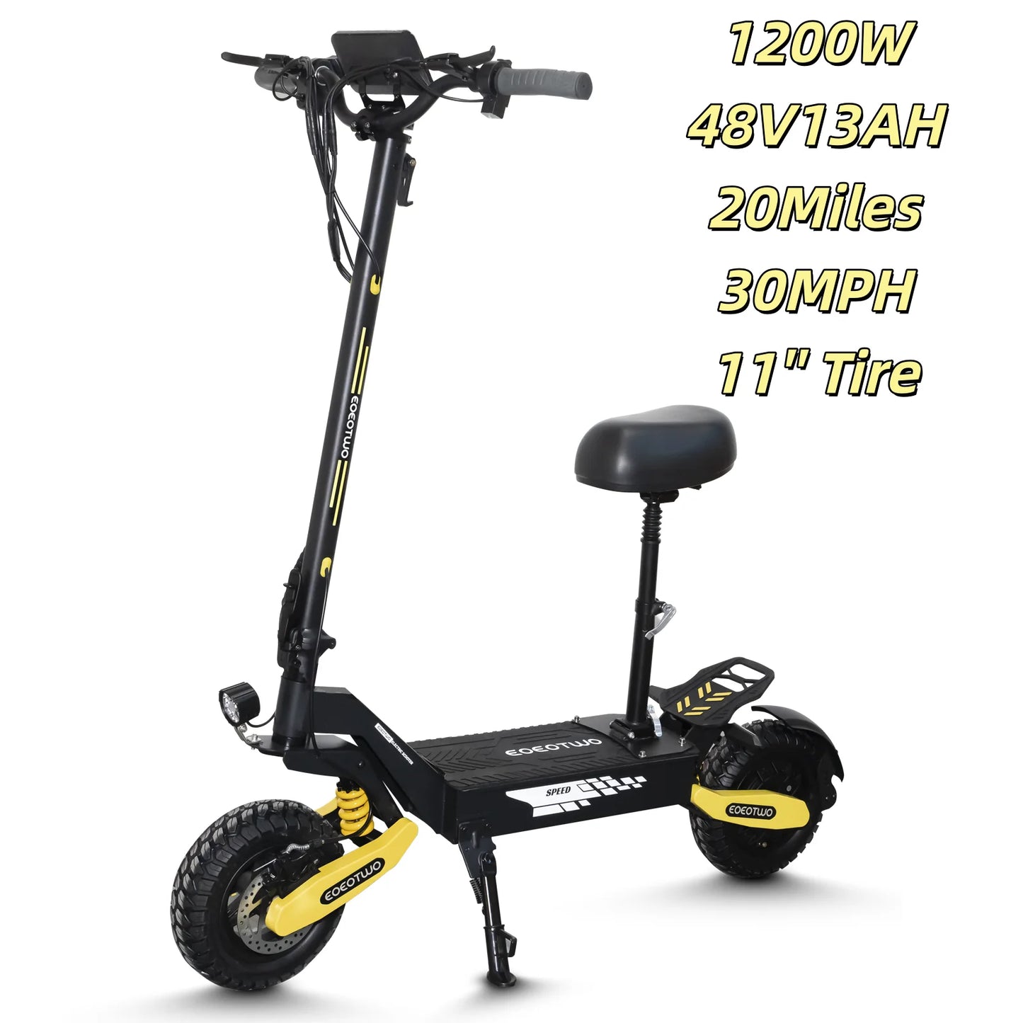 EOEOTWO 1200W Off Road Electric Scooter 48V Long Range 30MPH