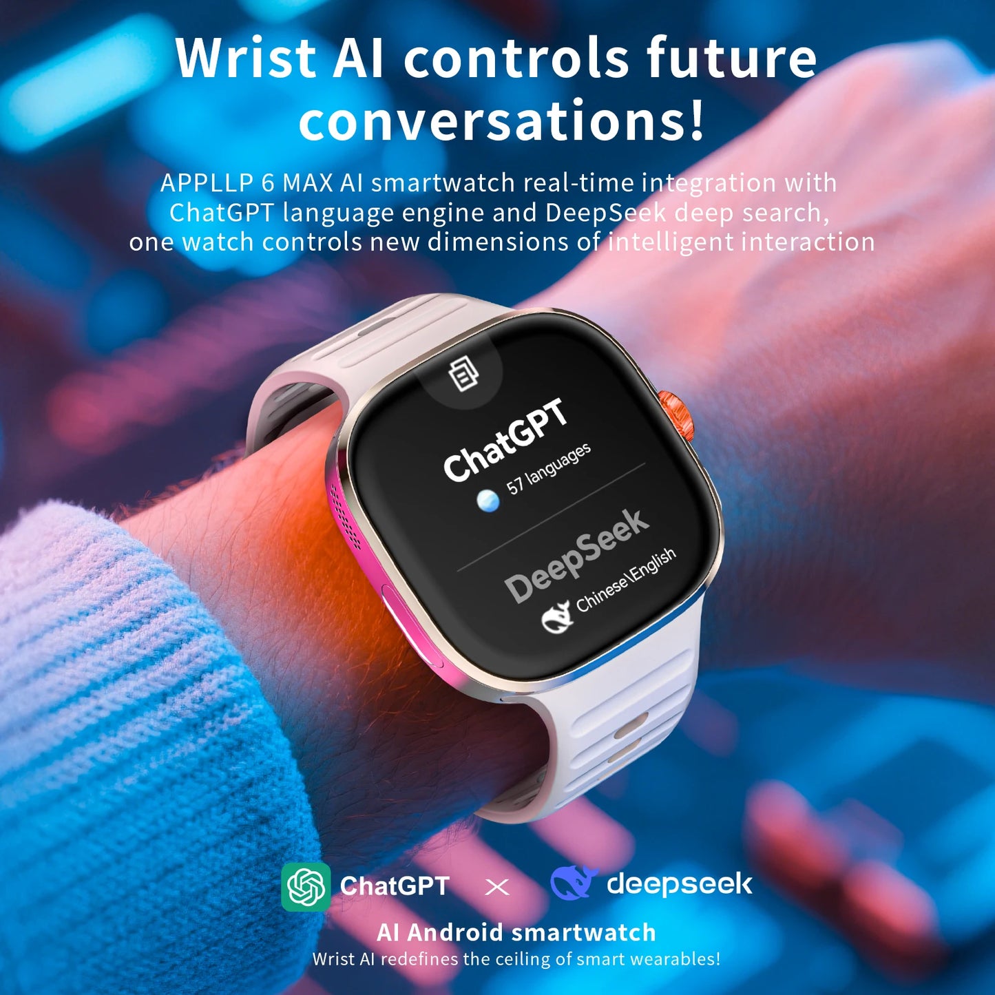 LOKMAT APPLLP 6 MAX Android Smartwatch With AI Translation Camera