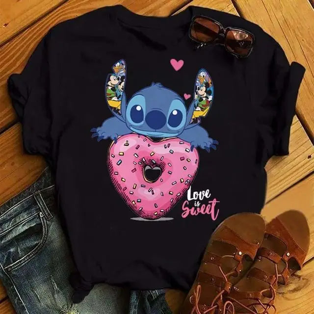 Disney Stitch Short Sleeve Cotton Unisex Parent Child T Shirt