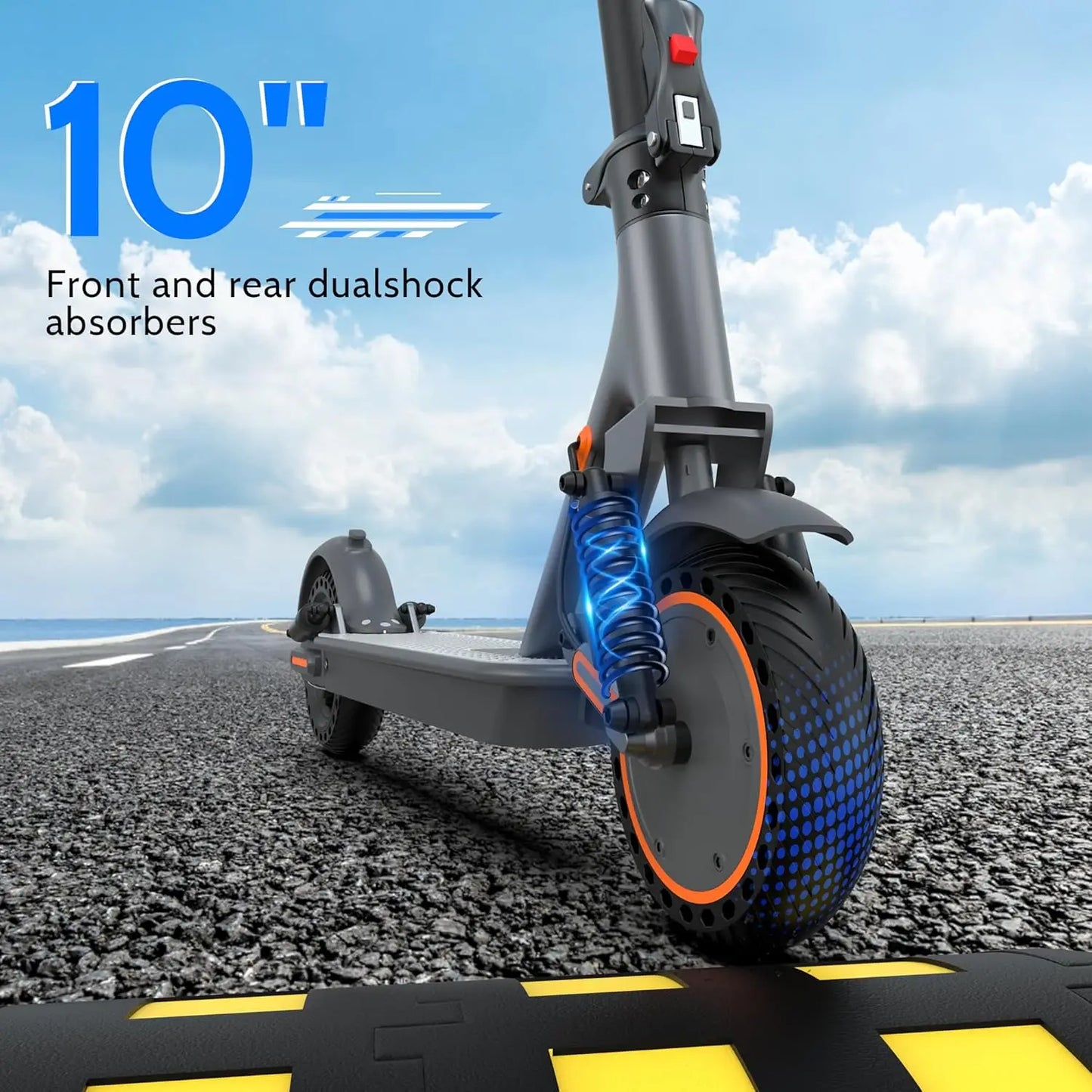 AOVOPRO Folding Electric Scooter Smart App Control Dual Braking System